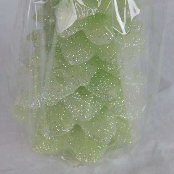 Christmas Tree Candle Light Green Glitter Wax New 8.5" Tall Holiday Design - Picture 6 of 7